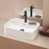 Umyvadlo Ceramic Slim Shelf R 55, s otvorem pro baterii, s přepadem, bílá