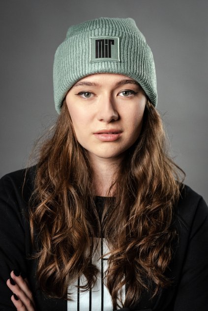 Mírová zimní čepice | beanie | unisex – zelená