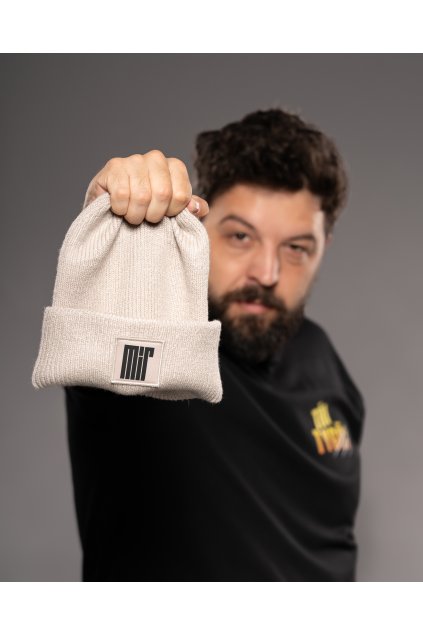 Mírová zimní čepice | beanie | unisex – béžová