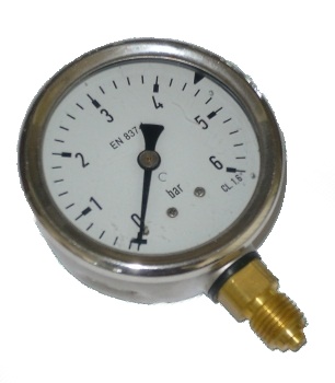 Manometer ø 50mm, spodný pripoj, 0-6Bar