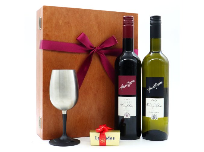 Degustační sada Moselských vín a cestovní sklenka