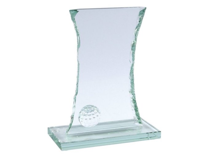 skleněná trofej ze štípaného skla