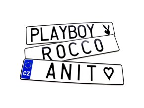 SPZ s vlastním textem na míru