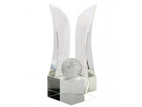 golfová skleněná trofej