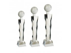 tower golf, olfová trofej ze skla