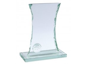 skleněná trofej ze štípaného skla
