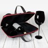 wine case with glasses divinto black 13233