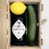 GIN HENDRICK'S s vlastní etiketou, okurkou, citronem a skleněným brčkem