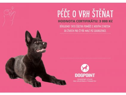 2000 Kč péče o vrh štěňat