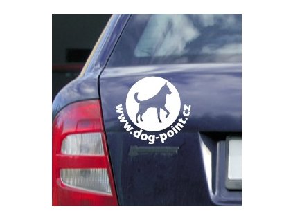 Nálepka na auto "Dogpoint" - bílá velká
