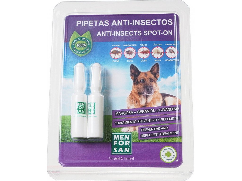 Menforsan Spot on Antiparazitní pipeta proti blechám a klíšťatům pro psy 2 x 1,5 ml