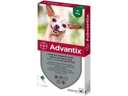 Advantix spot on pro psy do 4 kg 1 x 0,4 ml