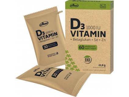 Vitar Vitamin D3 1000IU+betaglukan EKO 60 kapslí