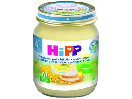 HiPP Bio Bramborové pyré s kukuřicí a krůtím masem 125 g