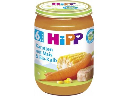 HiPP Bio Karotka s kukuřicí a telecím masem 190 g