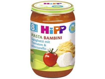 HiPP BIO Rajčata se špagetami a mozzarellou PASTA BAMBINI bezmasý 220 g