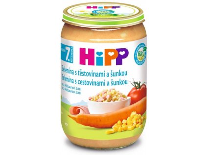 HiPP BIO Zelenina s těstovinami a šunkou 220 g