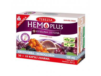 Terezia HEMOPLUS+Kys.listová 50+10 kapslí