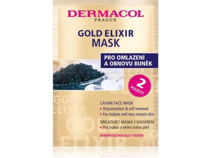 Dermacol Gold Elixir Caviar Face Mask omlazující maska s kaviárem 2 x 8 g