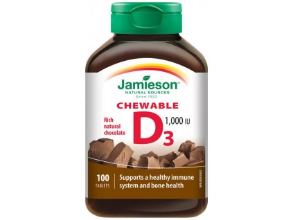 Jamieson Vitamín D3 1000 IU čokoláda 100 tablet