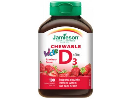 Jamieson Vitamín D3 Kids Jahoda 100 tablet