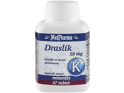 Draslík 50 mg ve formě glukonanu draselného 67 tablet
