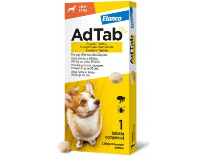 ADTAB 225 mg žvýkací tableta pro psy 5,5–11 kg 1 kus