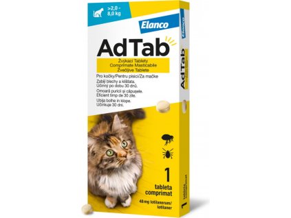 ADTAB 48 mg žvýkací tableta pro kočky 2,0–8,0kg 1 tbl