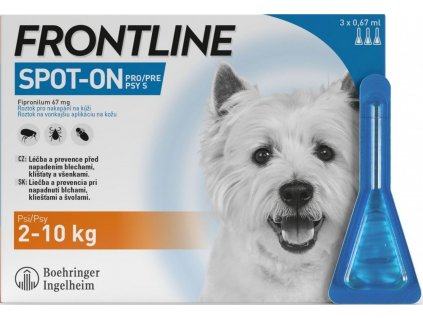 Frontline Spot On Dog S 2 10 kg 3 x 0,67 ml