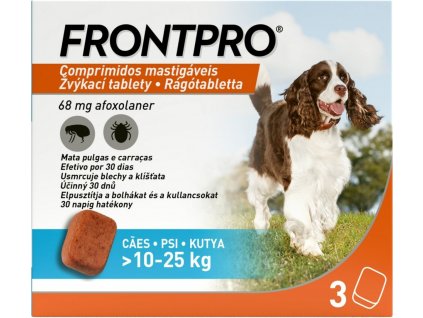 Frontpro 10 25 kg 68 mg 3 žvýkací tablety