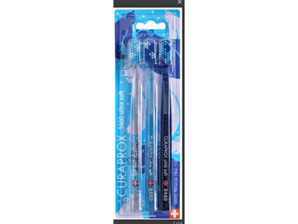 Curaprox CS 5460 Ultra soft 3ks WINTER Polar bear (Barva čirá + červená + tyrkysová)