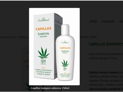 Screenshot 2025 04 17 at 14 24 22 Capillus šampon seborea 150ml Cannaderm.cz