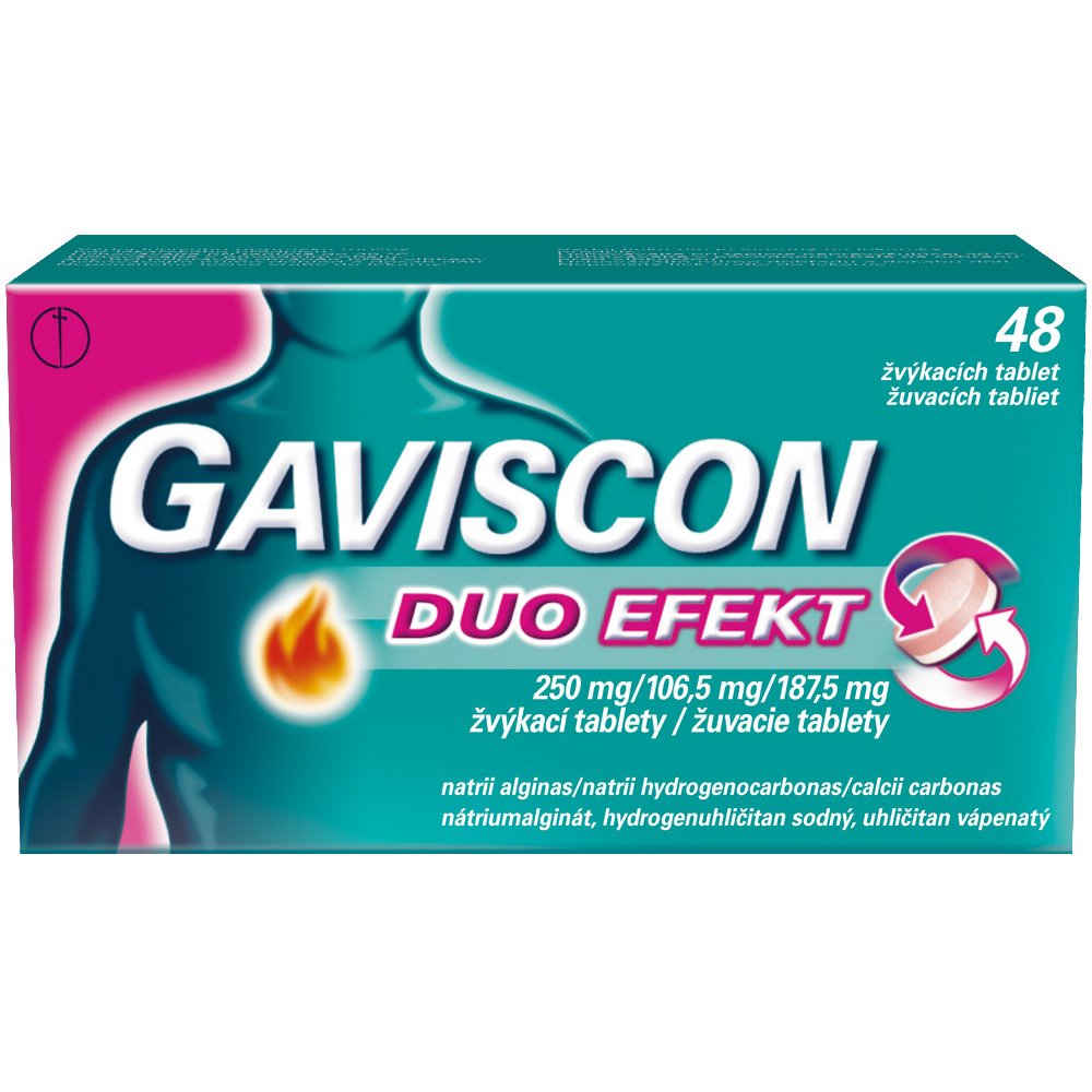Gaviscon Duo Efekt žvýkací tablety por.tbl.mnd.48