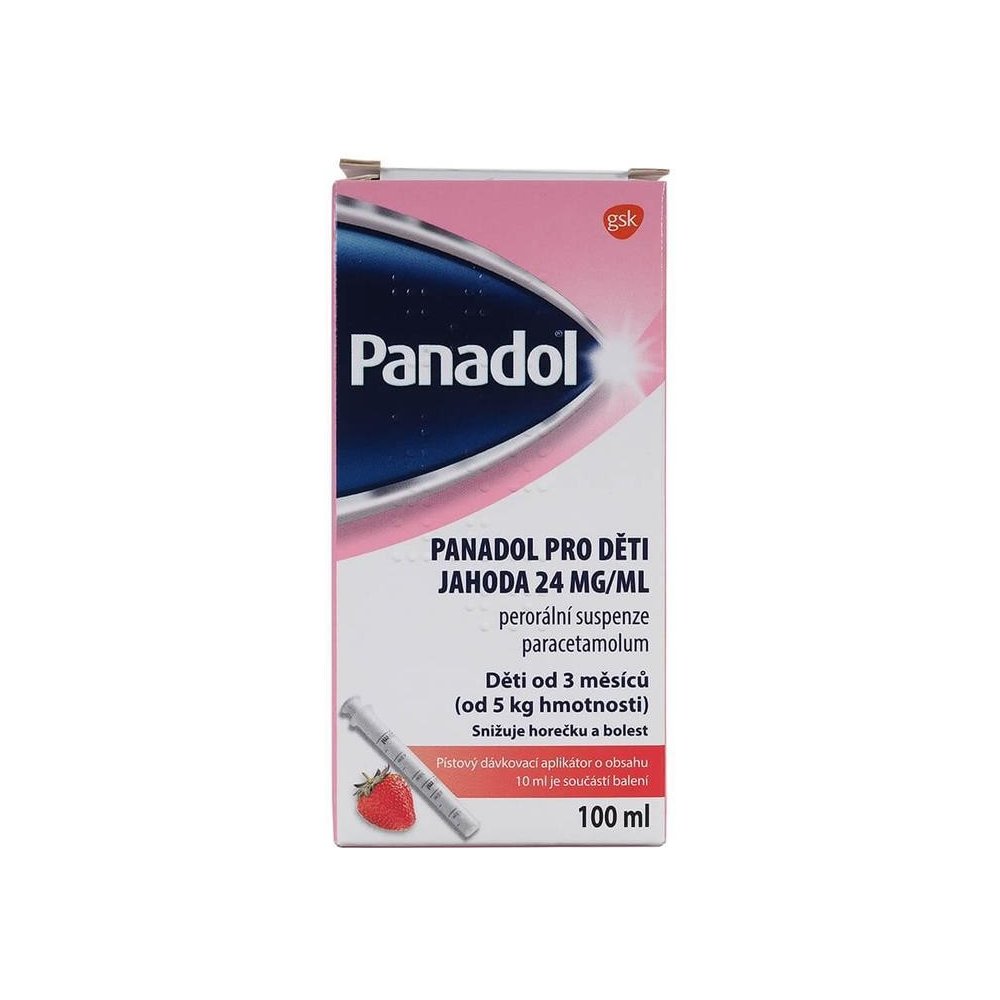 Panadol pro děti 24 mg/Mml Jahoda por.sus. 1 x 100 ml PET