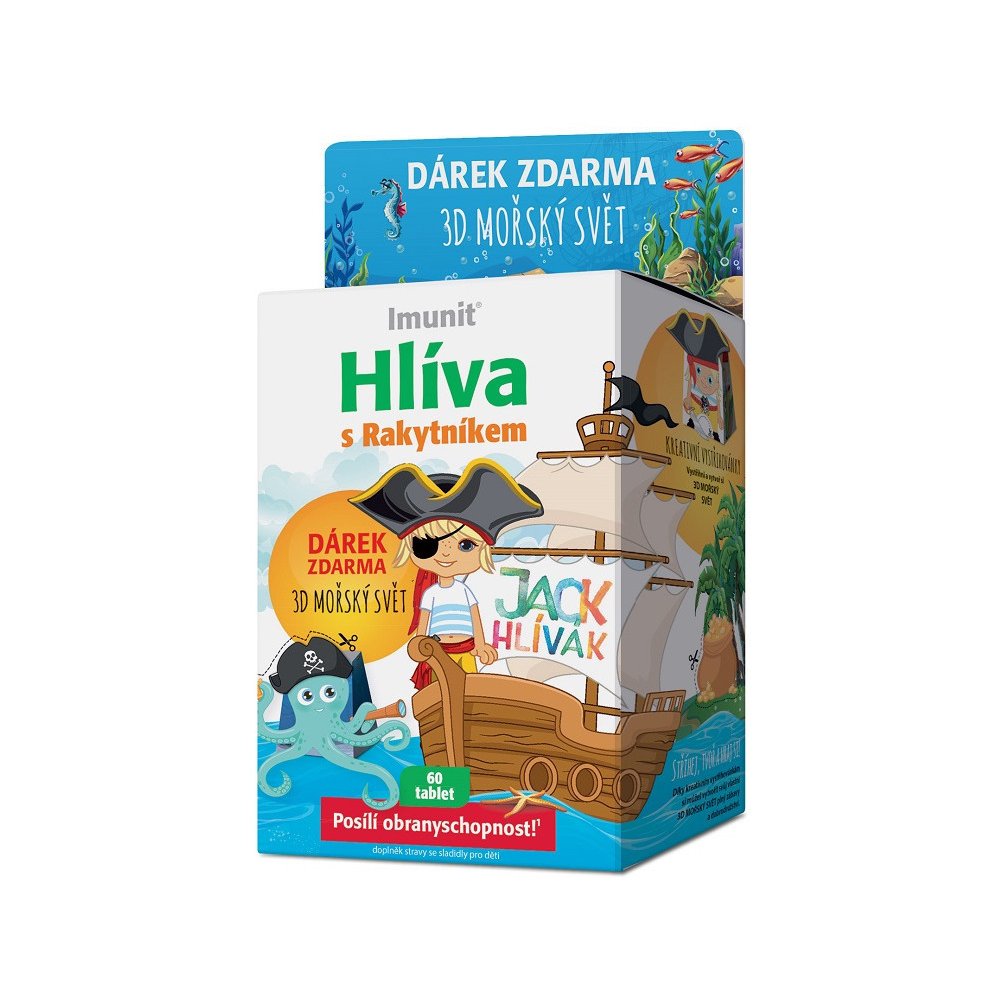 Jack Hlívák Hlíva pro děti 60 tablet + 3D mořský svět