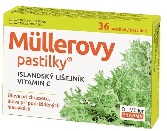 Müllerovy pastilky s islandským lišejníkem a Vitamínem C 36 ks