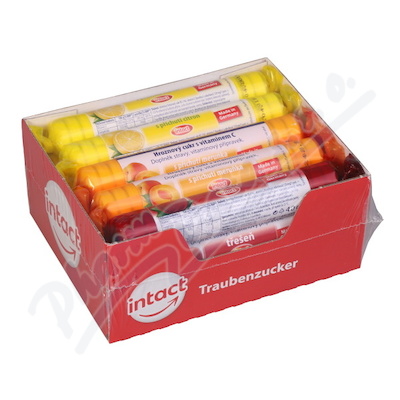 Intact hroznový cukr roličky citron třešeň meruňka 15ks