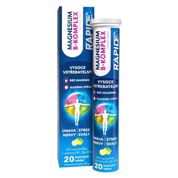 Magnesium B-komplex RAPID šumivé tablety tbl.20