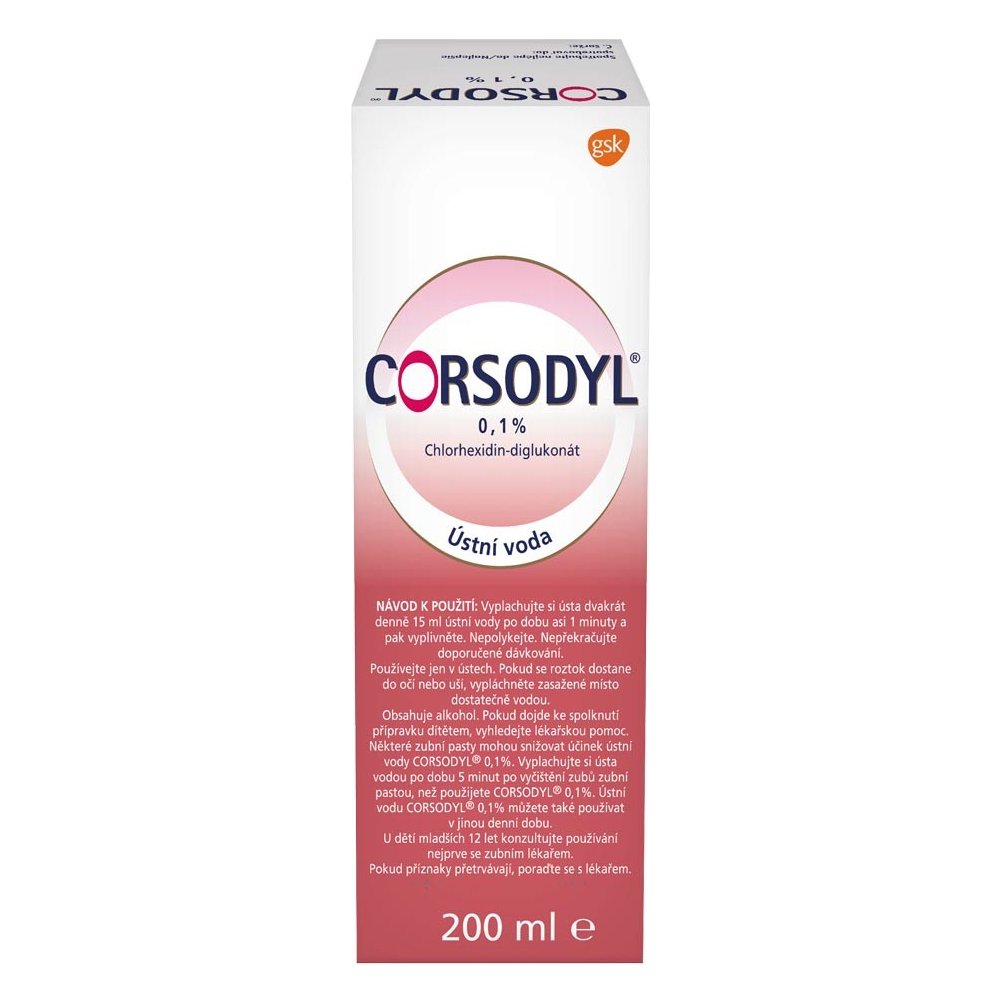 Corsodyl ústní voda 0.1% 200 ml