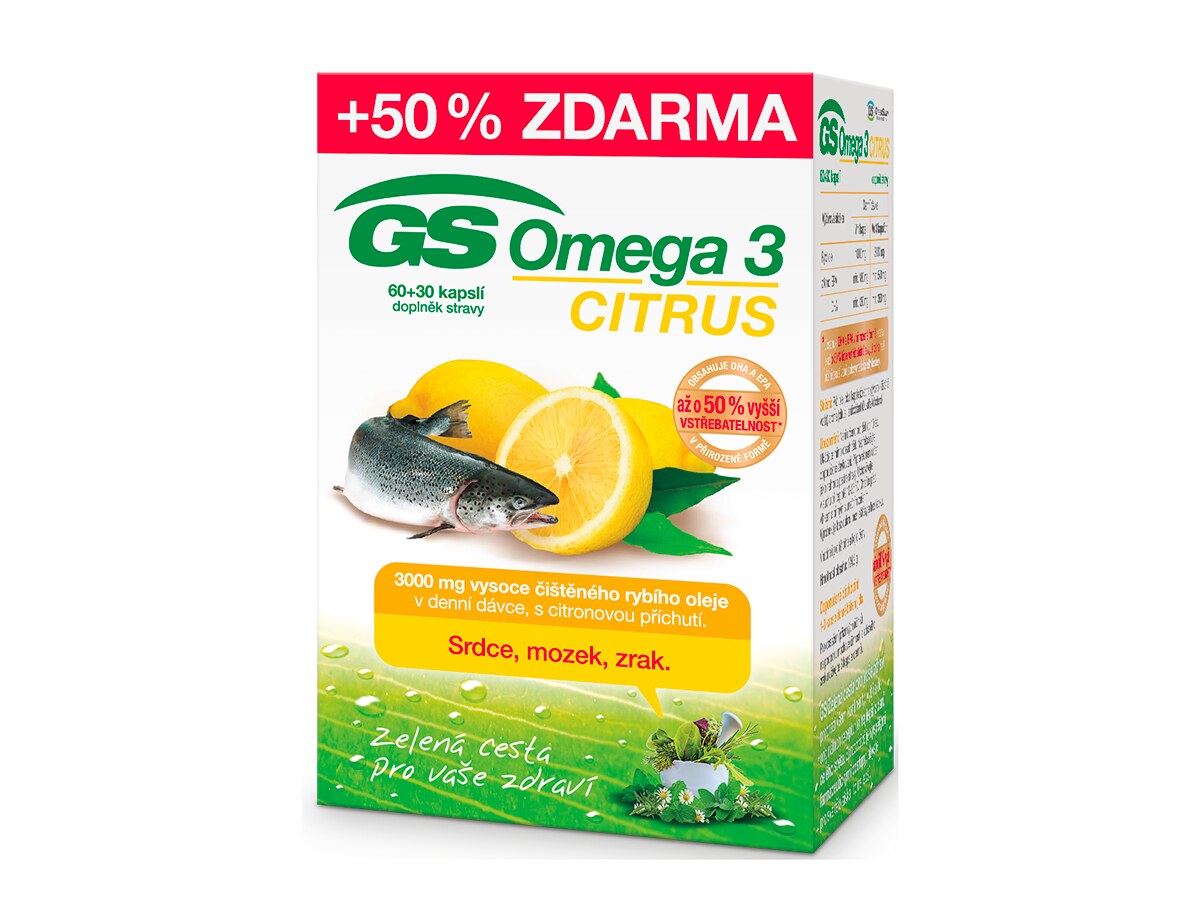 GS Omega 3 Citrus 90 kapslí