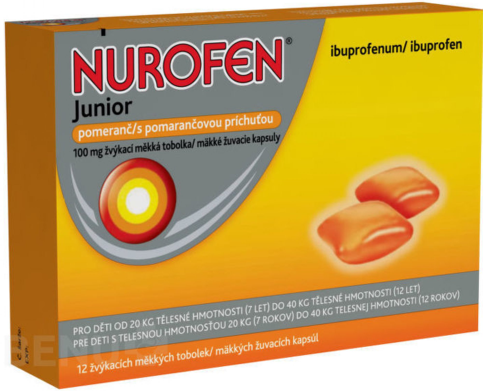 Nurofen pomeranč - žvýkací tablety pro děti