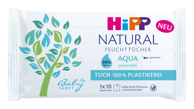 HiPP Babysanft Čist.vlh.ubrousky AQUA 10 ks