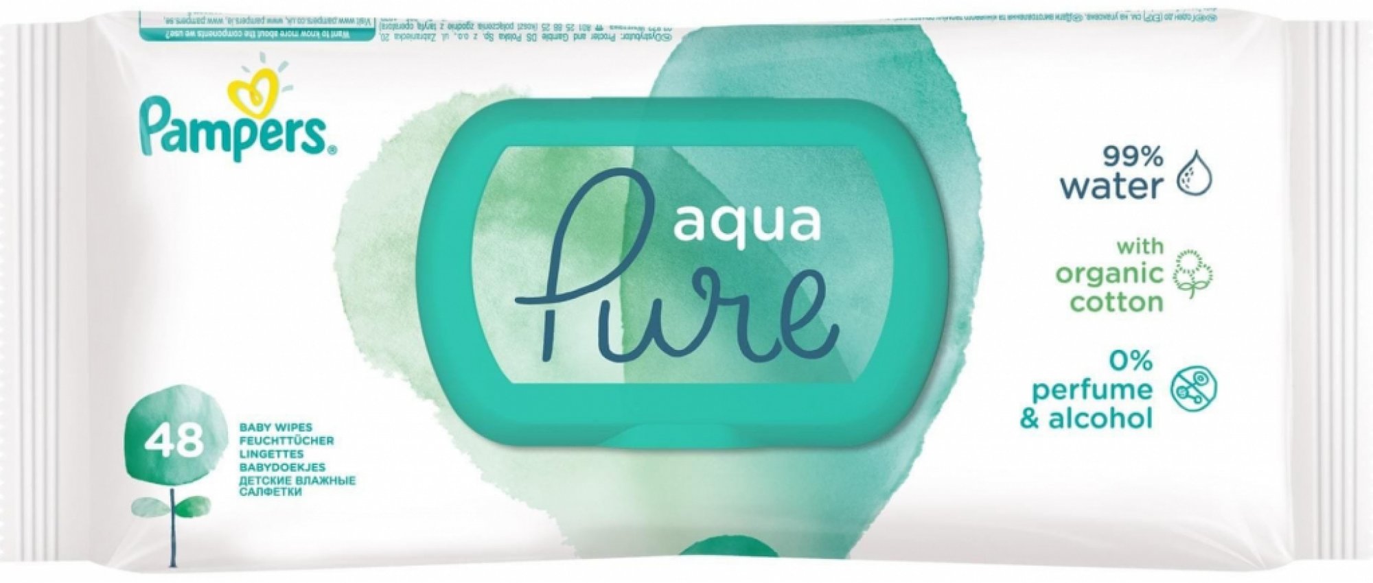 Pampers Aqua Pure dětské čisticí ubrousky 48 ks