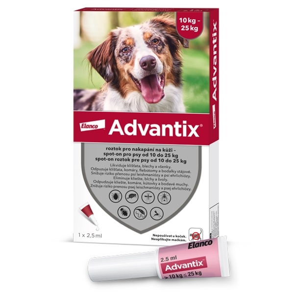 Advantix spot-on pro psy 10-25 kg 1 x 2,5 ml