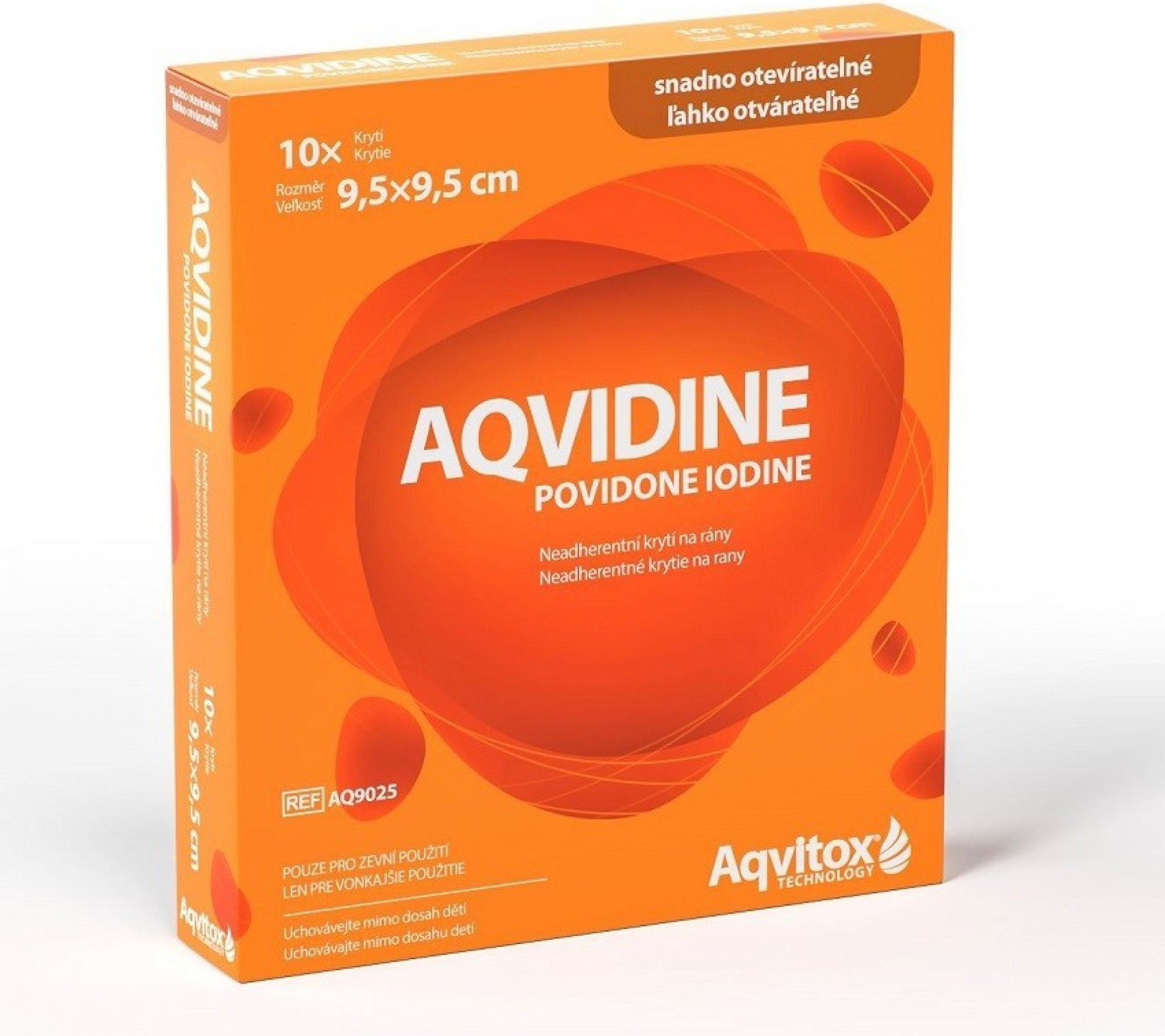 Aqvidine Povidone Iodine 9,5 x 9,5 cm 10 ks