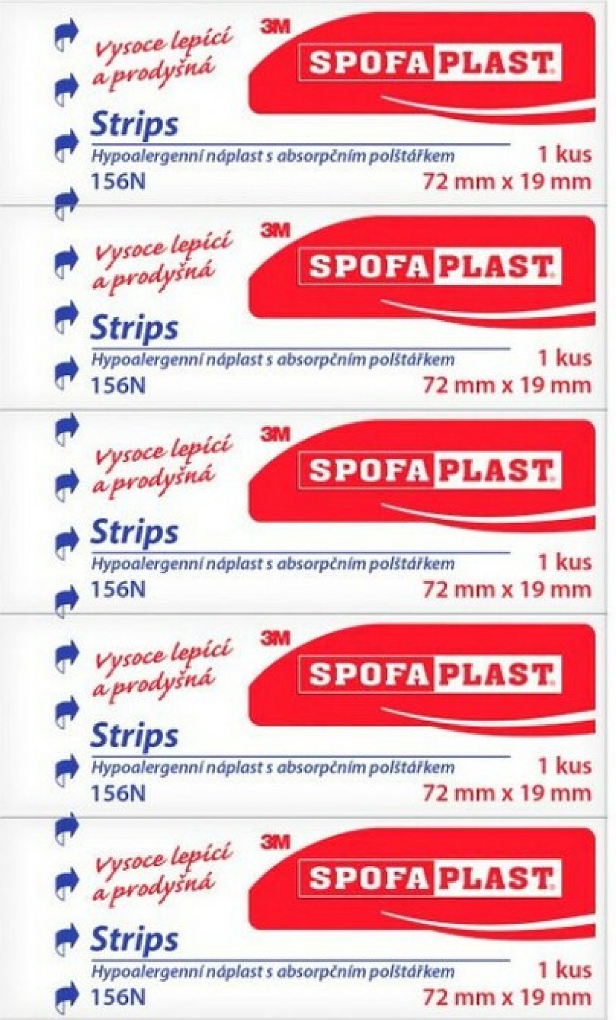 Spofaplast náplast kusová textilní 72 x 19 mm 5 ks
