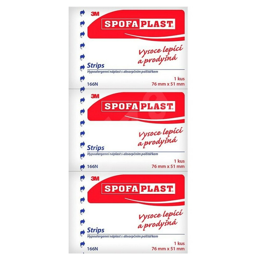 3M Spofaplast 166 Strips 76 x 51 mm 3 ks