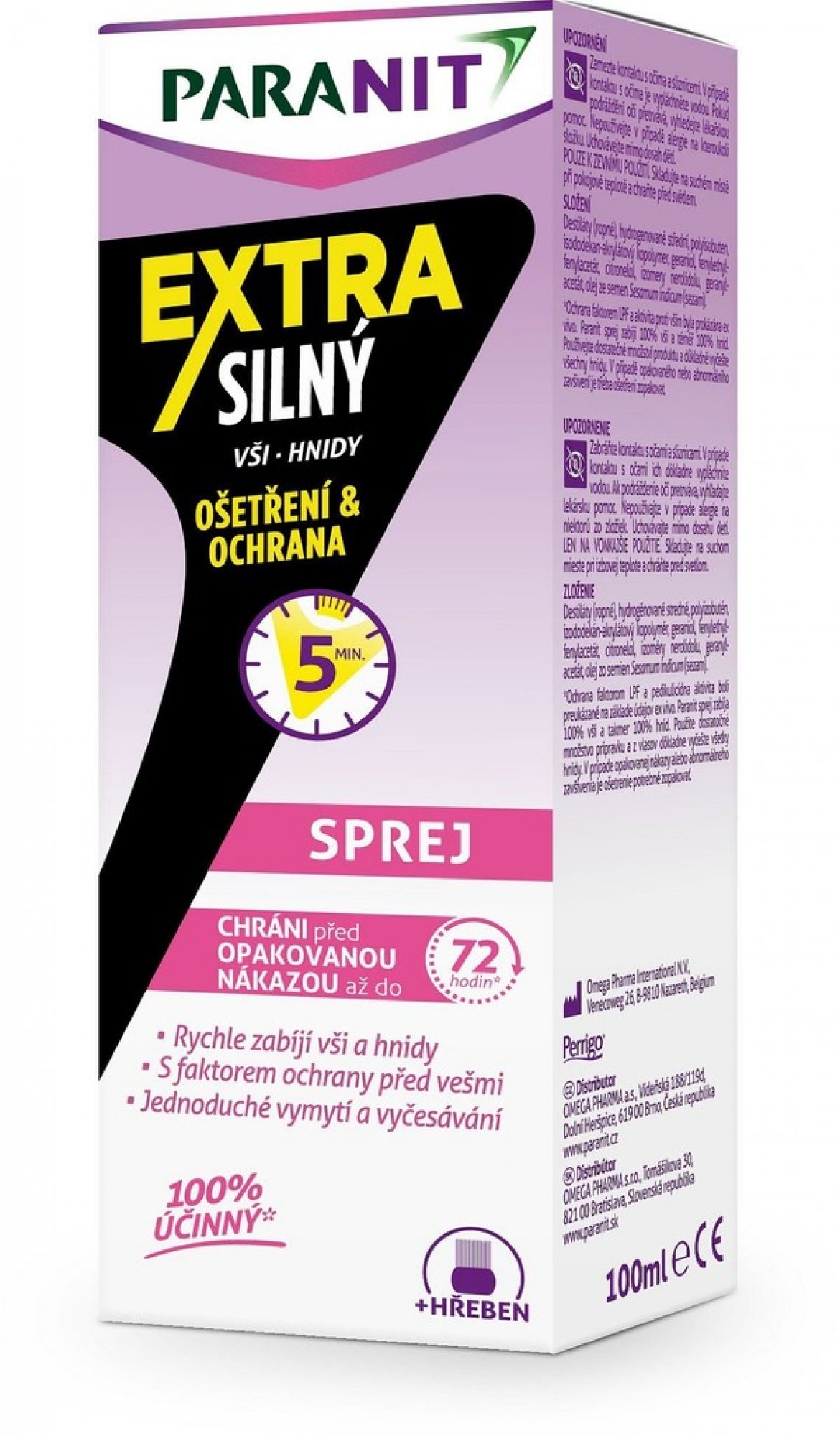 Paranit Extra silný sprej 100 ml + hřeben dárková sada