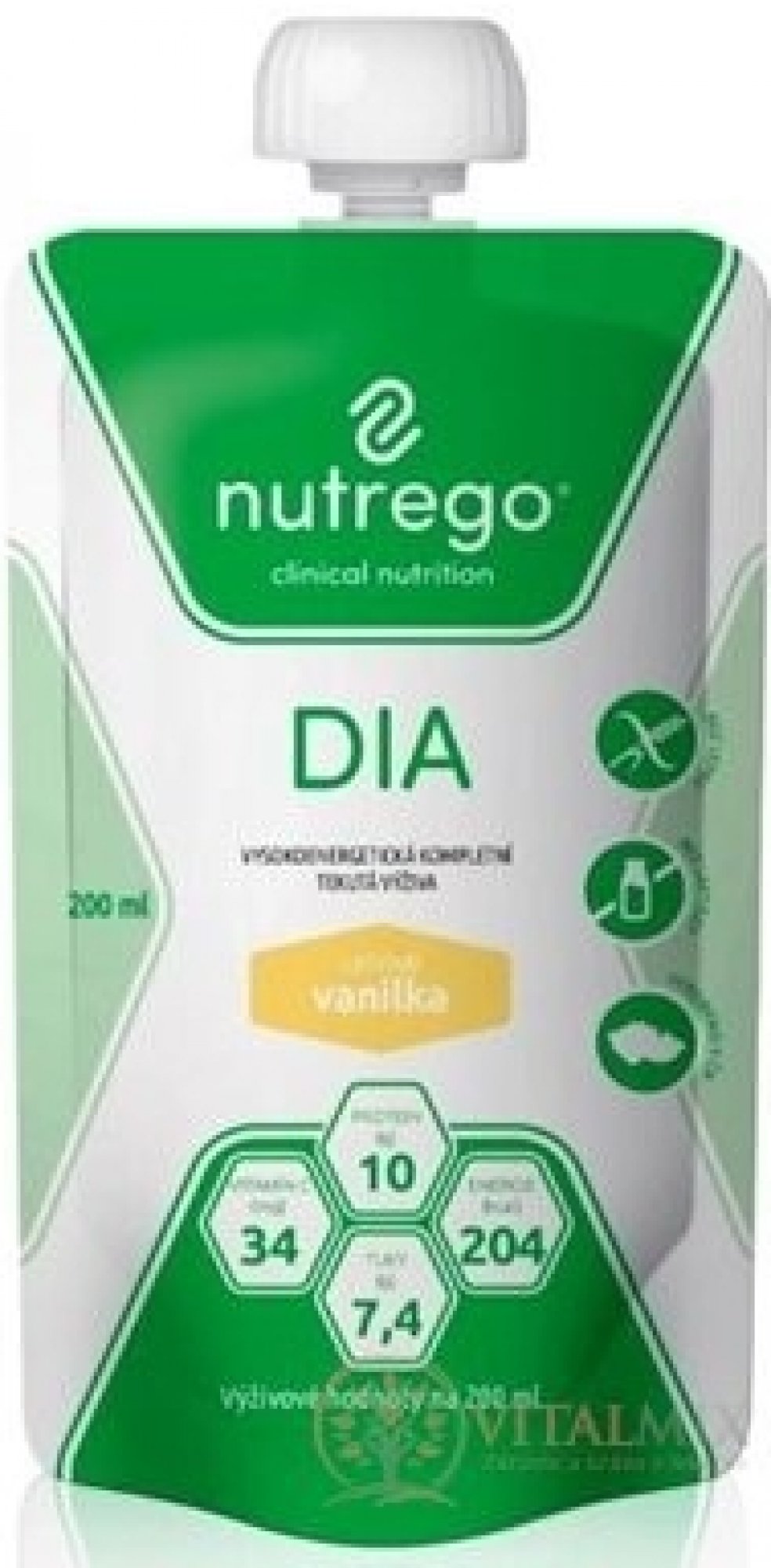 nutrego DIA vanilka por.sol.12x200ml