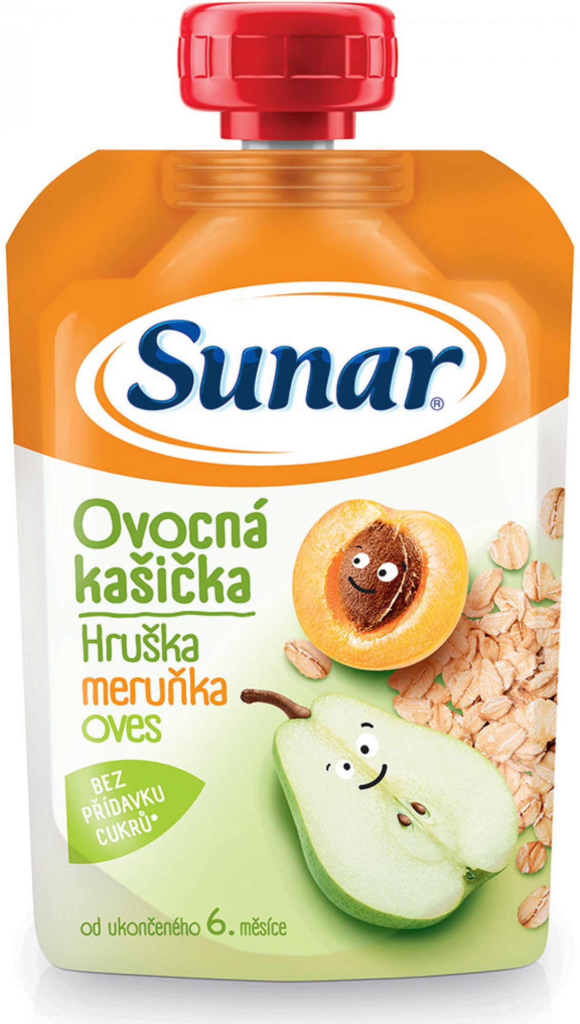 Sunar Ovocná kašička hruška meruňka ovesné vločky 120g